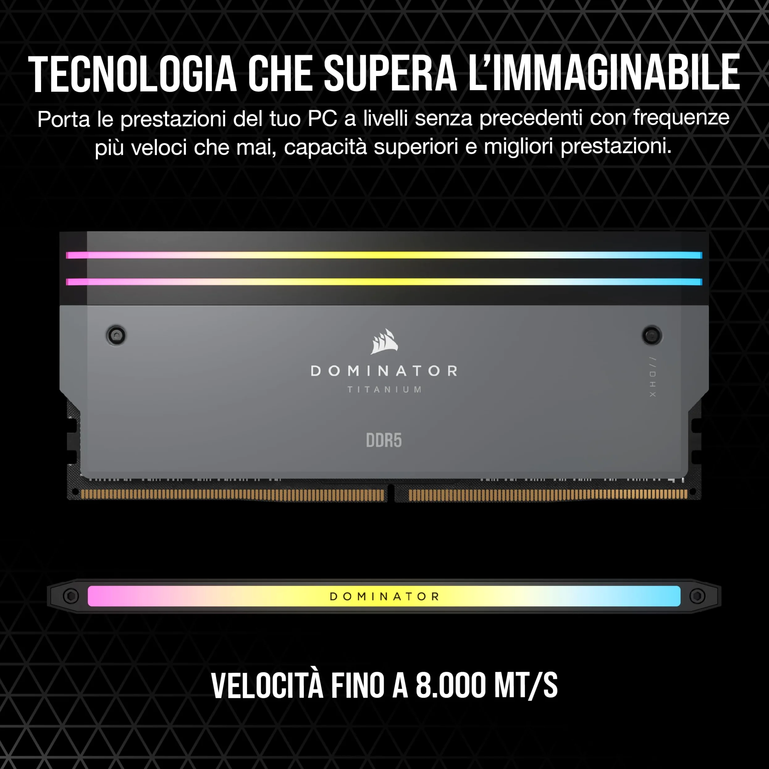 CORSAIR DOMINATOR TITANIUM RGB DDR5 32GB (2x16GB) DDR5 6000MHz CL30 AMD EXPO Intel XMP iCUE Memoria Compatibile per Computer - Grigio (CMP32GX5M2B6000Z30)