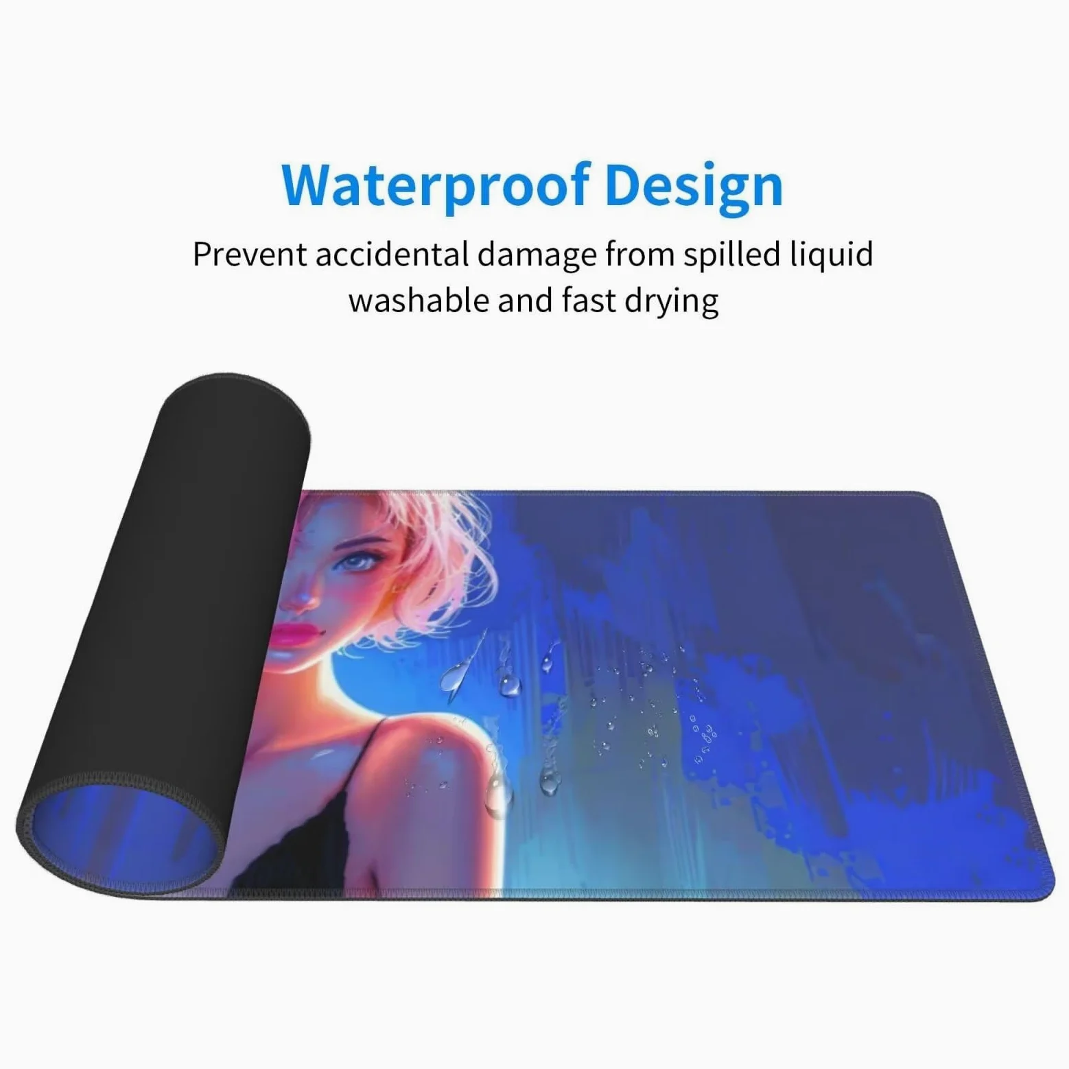 Tappetino Mouse, Tappetino Mouse Gaming Grande XXL 1500x800x3mm Tappetino Scrivania Mouse Pad, Base in Gomma Antiscivolo, Bordi Cuciti,Lavabile, Mousepad per Ufficio e Gaming (Ragazza sexy) R-694