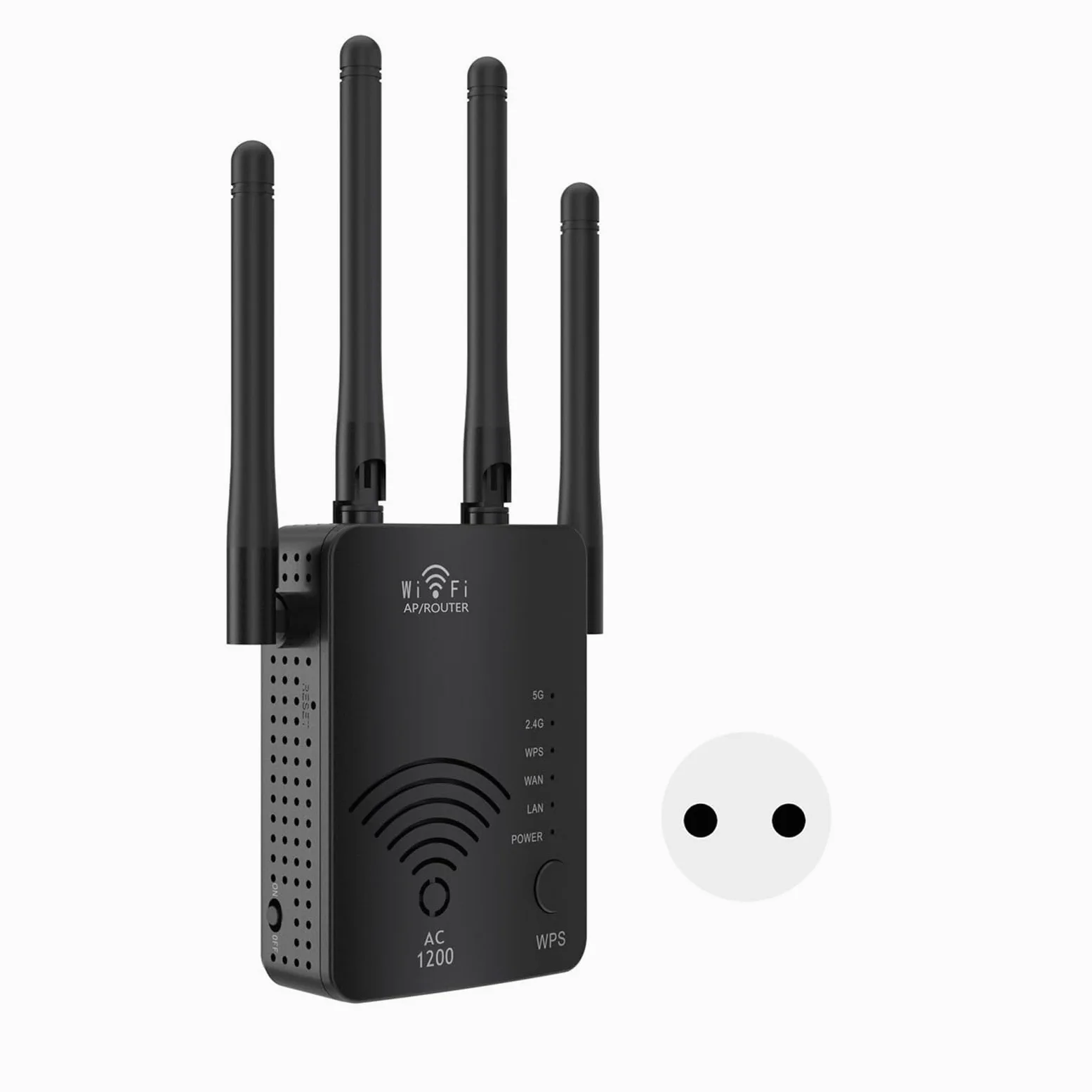 Router Wireless 5G Dual Band 1200M - Velocità 300 Mbps 4 Modalità Operative e 4 Antenne ad Alto Guadagno - Supporta Protocolli di Sicurezza WEP WPA WPA2 - Spina EU 100-240V