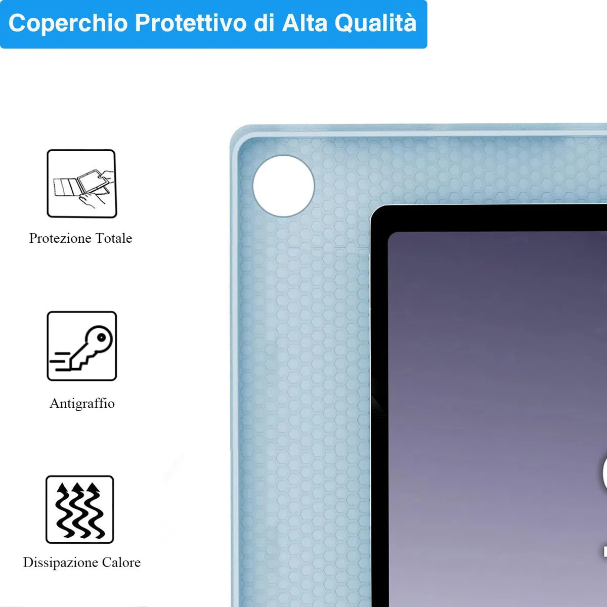 Custodia con Tastiera per Samsung Galaxy Tab A9+ 11 Pollici 2023, Italiano QWERTY Rimovibile Bluetooth Tastiera, Custodia Tastiera per Samsung Galaxy Tab A9 Plus 11" (SM-X210/X216/X218), Blu