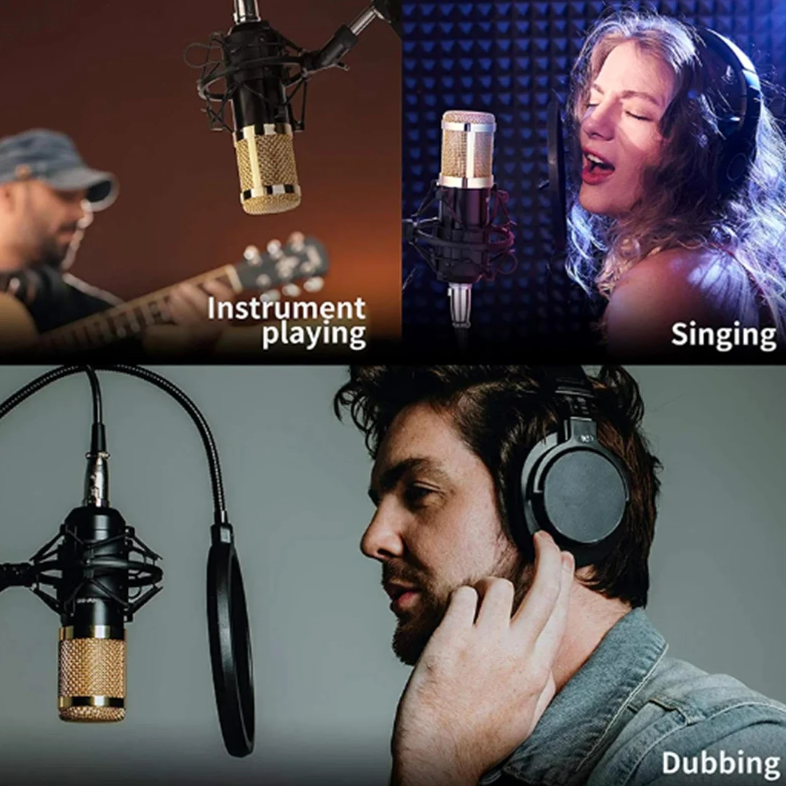 Set microfono per registrazione Scheda audio streaming supporto microfono | Plug And Play Per Registrazione In Studio, Video Live, Podcast, Cantanti, Doppiatori