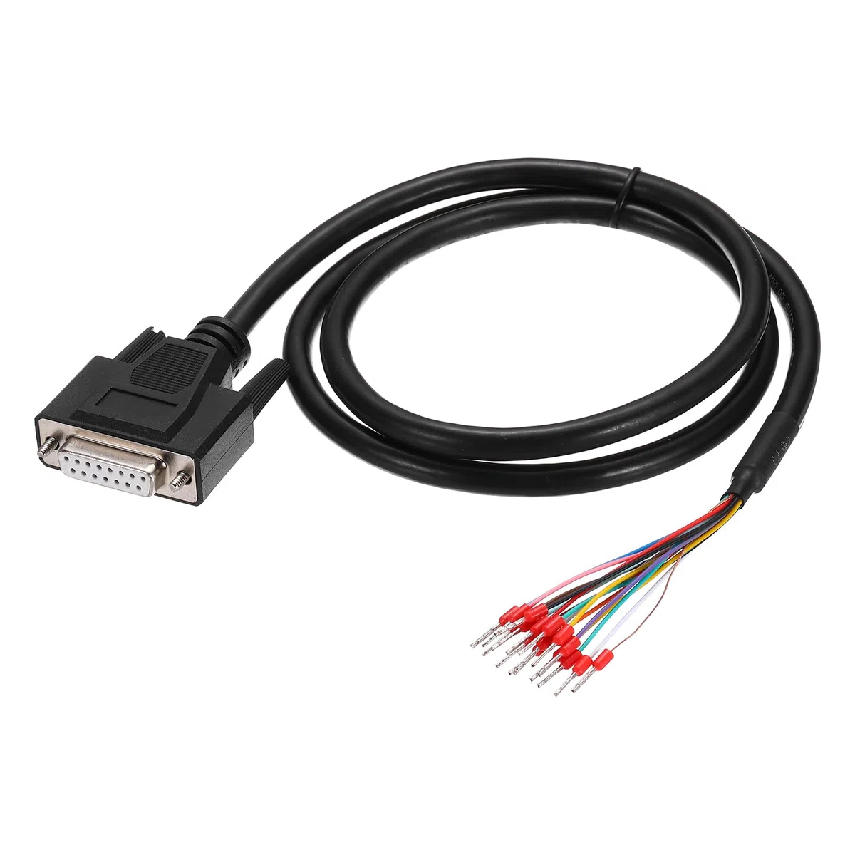 QUARKZMAN Cavo Seriale DB15 RS232, 15 Pin 26AWG DB15 Feina a Filo Nudo Estremità Aperta con Terminali di Cablaggio, Doppio Schermato per Comunicazione Dati, 3.3 ft