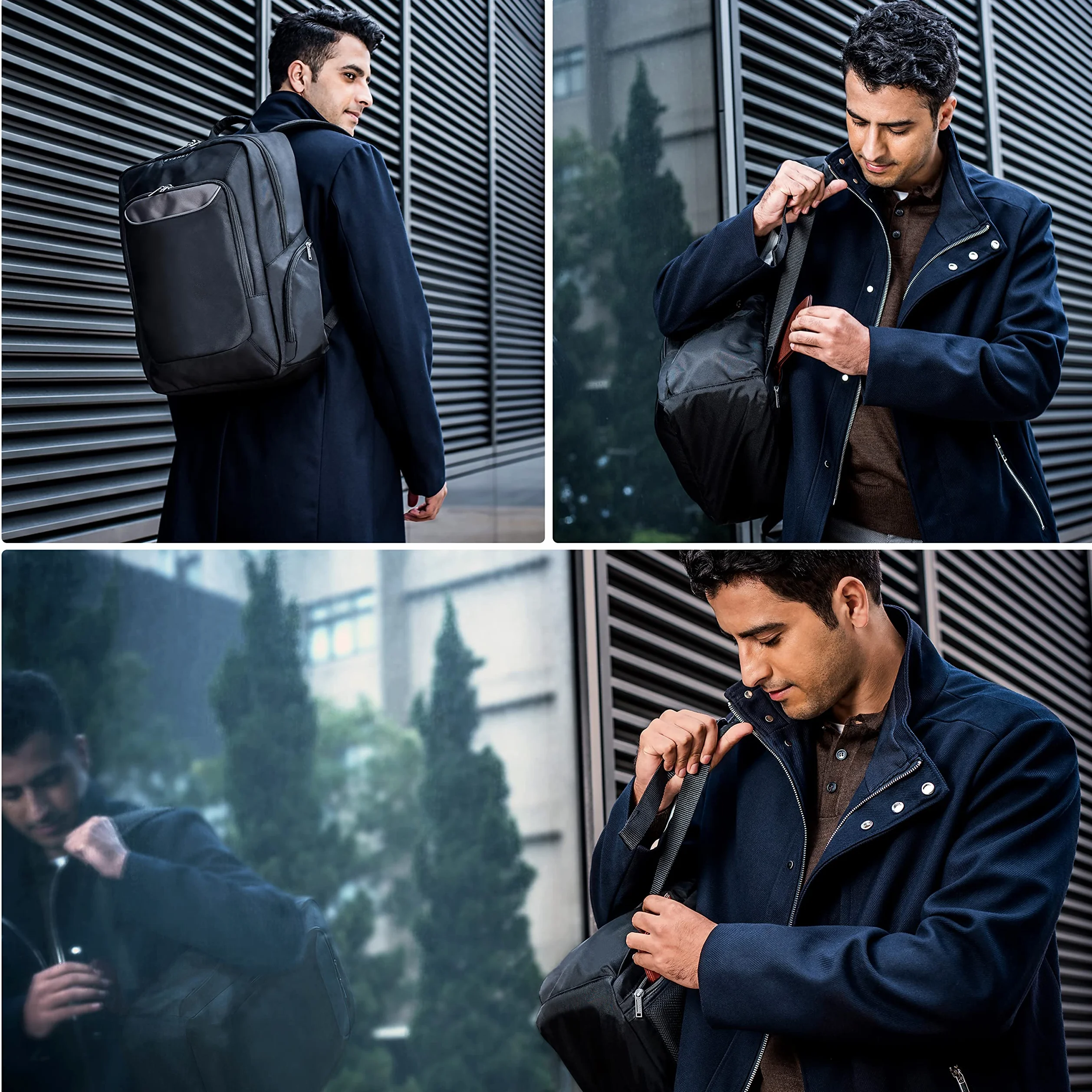 Everki Advance - Zaino per notebook fino a 15.6" con spallacci imbottiti/Scomparto segreto/Trolley/Imbottitura dorsale ergonomica/Cerniere Autorigeneranti / 27 l (EKP107)