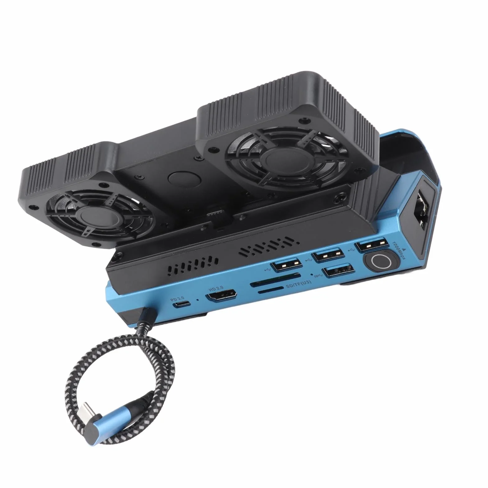 Topiky 9 in 1 Stazione di Docking RGB per Steam Deck, Stazione di Docking USB C con HDMI 4K a 60Hz, Dock Console da Gioco Portatile Gigabit Ethernet con Ventole di Raffreddamento a
