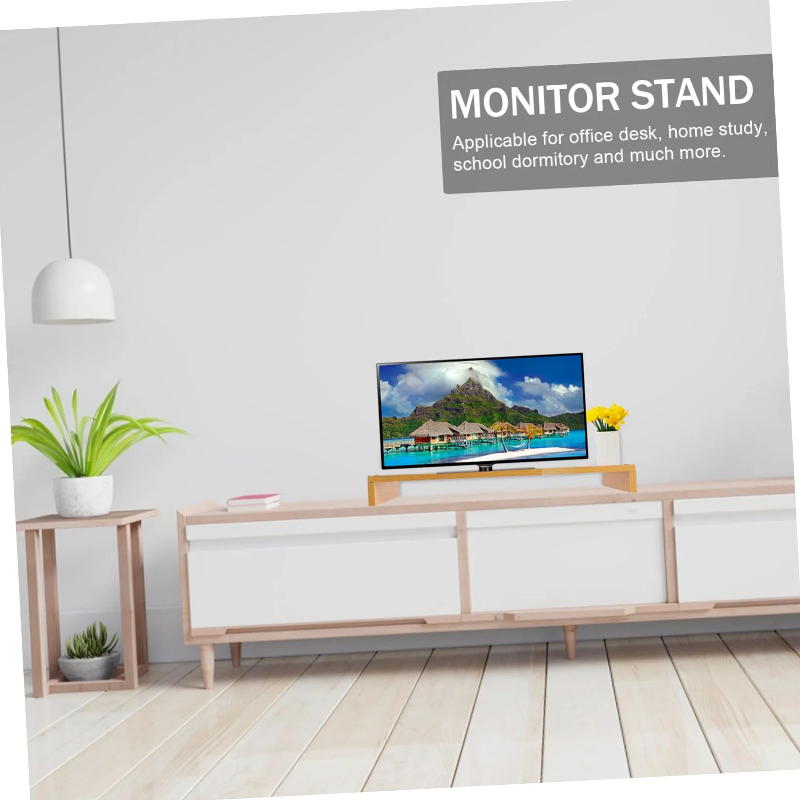 KOMBIUDA Alzata Monitor da Scrivania in Legno per Computer e Laptop | Supporto per Scrivania, Scrivania Organizer e Organizzazione Scrivania, Decorazioni Scuola