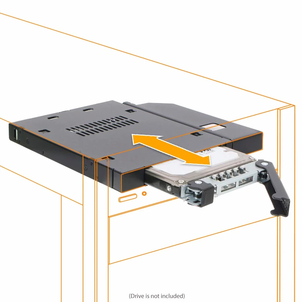 ICY DOCK Adattatore caddy SSD/HDD con rack rimovibile, custodia rack per SSD/HDD 2,5' SATA Hot-Swap per alloggiamento unità ottica sottile CD/DVD-ROM 12,7 mm ODD o FDD - ToughArmor MB411SPO-B