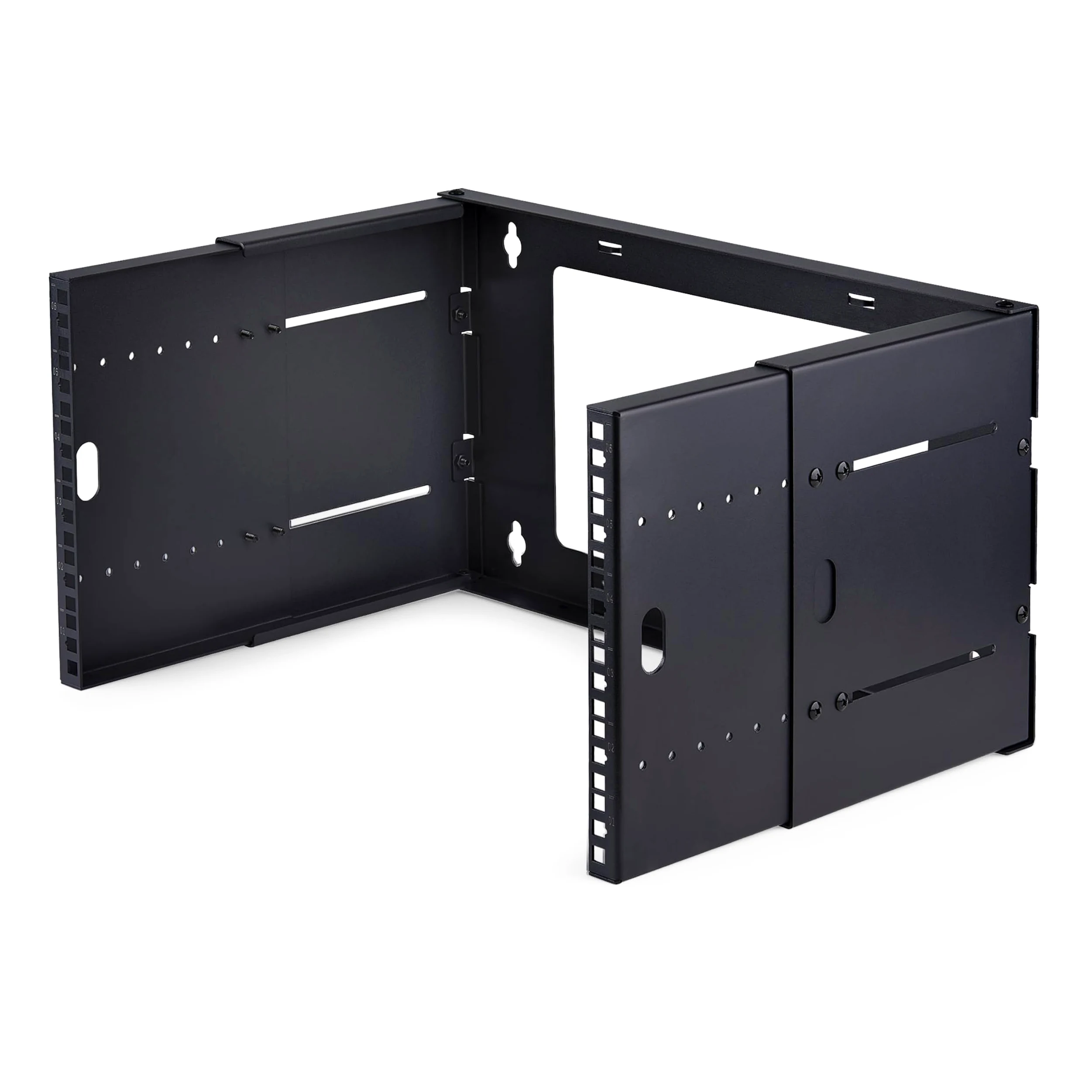 StarTech.com Staffa Rack 19" 6U a Parete, Rack a Telaio Aperto con 2 Montanti e Profondità Regolabile fino a 40cm, Max 40kg
