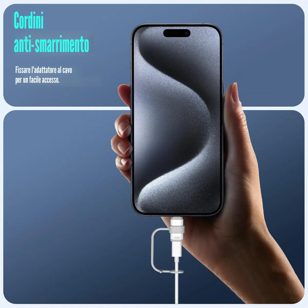 TiMOVO Adattatore da Femmina a USB C Maschio, USB-C a con Anti-Lost Loop, Carica e Sincronizzazione Dati per i-Phone 17/16 Pro/Pro Max/Plus, iPad PRO/Air, Non per Audio/OTG
