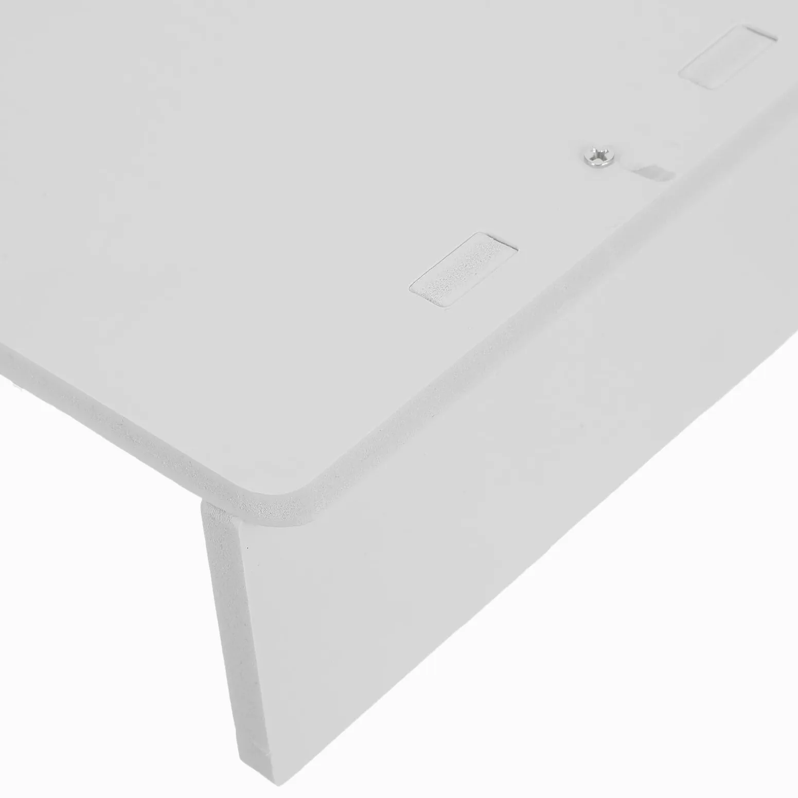 NUOBESTY Rialzo per Monitor Rustico Bianco a 2 Livelli in Legno Plastico | Ripiano Doppio, Superficie Rifinita, Uso su Scrivania Ufficio e Postazioni Gaming