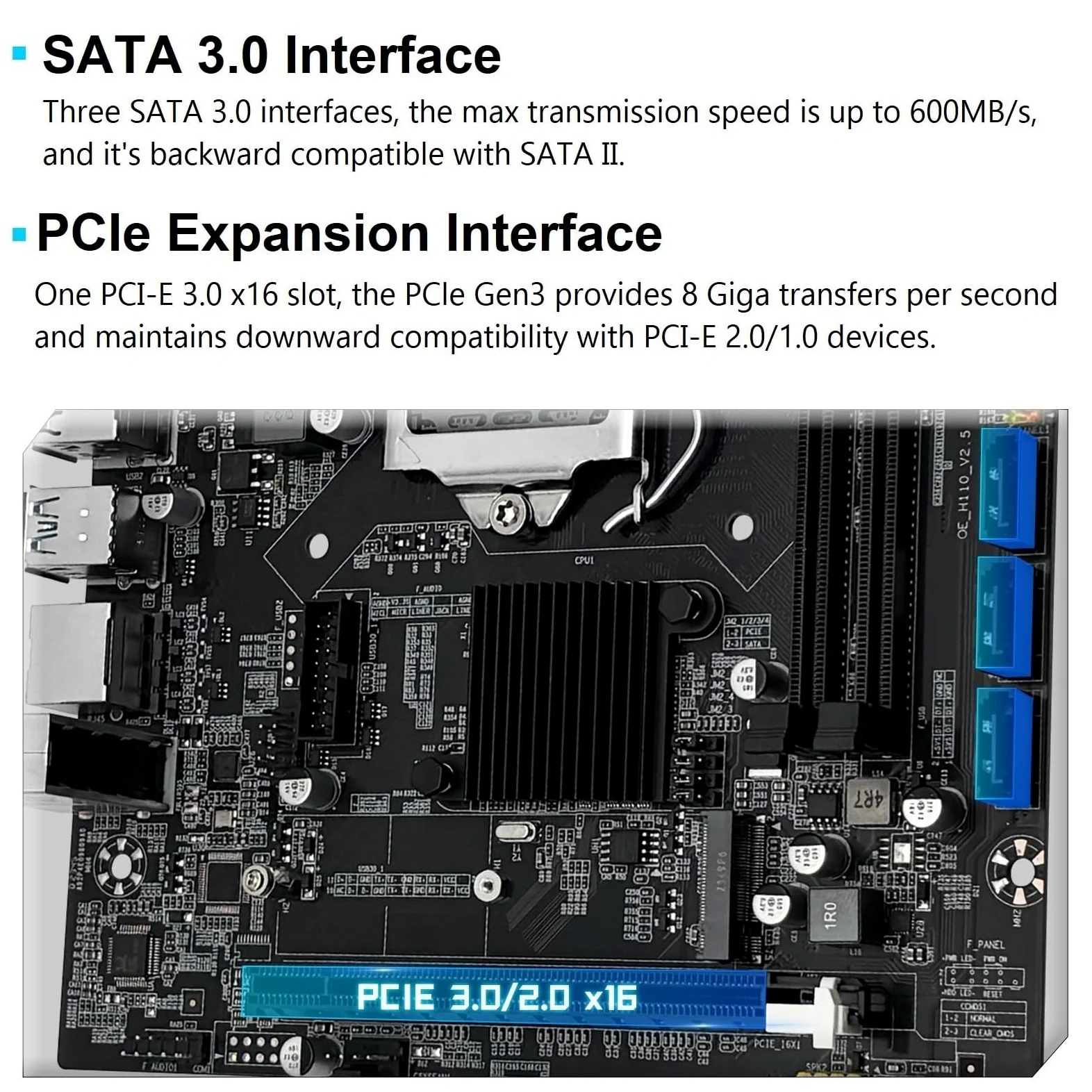 SHANGZHAOYUAN Scheda madre H110 LGA 1151, scheda madre da gioco per processori Intel 6-9a generazione Core i3/i5 Pentium, serie Celeron, DDR4, PCIe 3.0/2.0, NVME/NGFF M.2, SATA 6 Gbps, VAG,