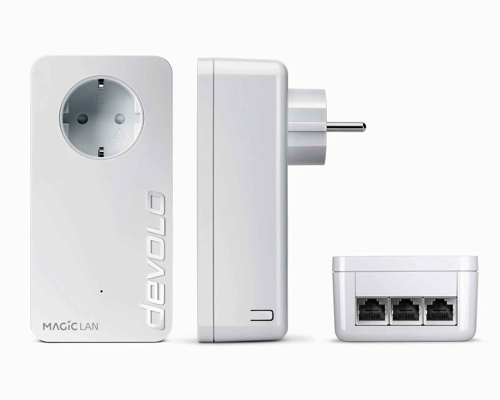 devolo Magic 2 LAN triple Starter Kit, adattatore Powerline, fino a 2.400 Mbps, 3 porte LAN Gigabit, bianco