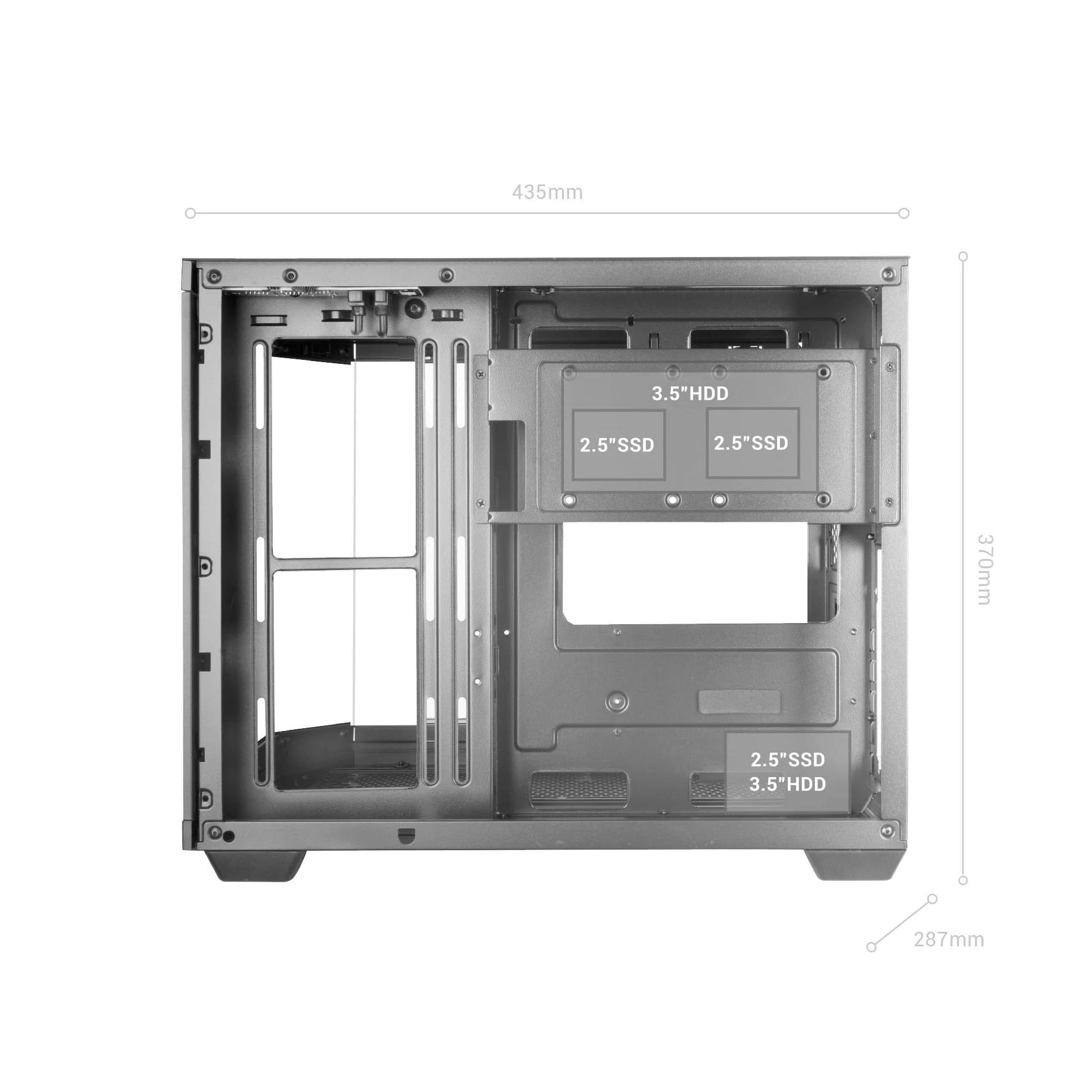 Mars Gaming MC-3TCORELCDM Case Gaming Micro-ATX, Schermo IPS 7,2” Personalizzabile, Triplo Vetro Temperato, Struttura Doppia Camera Laterale, Supporto per Raffreddamento Liquido fino a 360mm, Nero