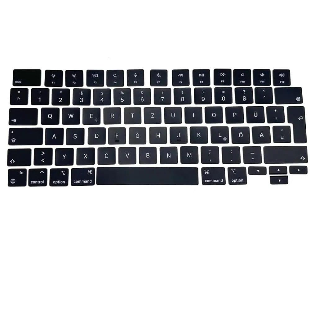 Tasti di ricambio per tastiera tedesca GR per MacBook Pro M1 M2 M3 M4 Pro Max 13" A3240, 14" A2442/A2779/A2918/A2992/A3112/A3401/A3185, 15" A3241, 16" A2485/A2485/A2485/1. A2780 /A2991/A3403