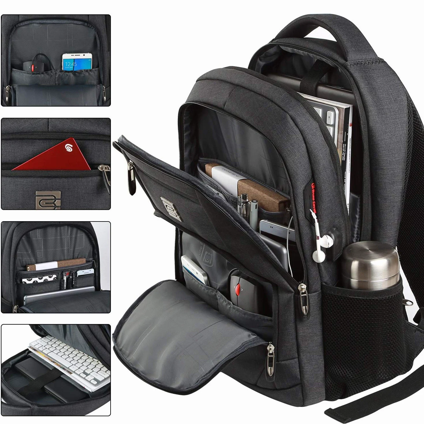 FANDARE Antifurto Zaino Borsa Scuola Computer Portatile 15.6 Pollici con USB Business Bag Zaino per Affari Scuola Università Viaggi Escursionismo Campeggio Daypacks