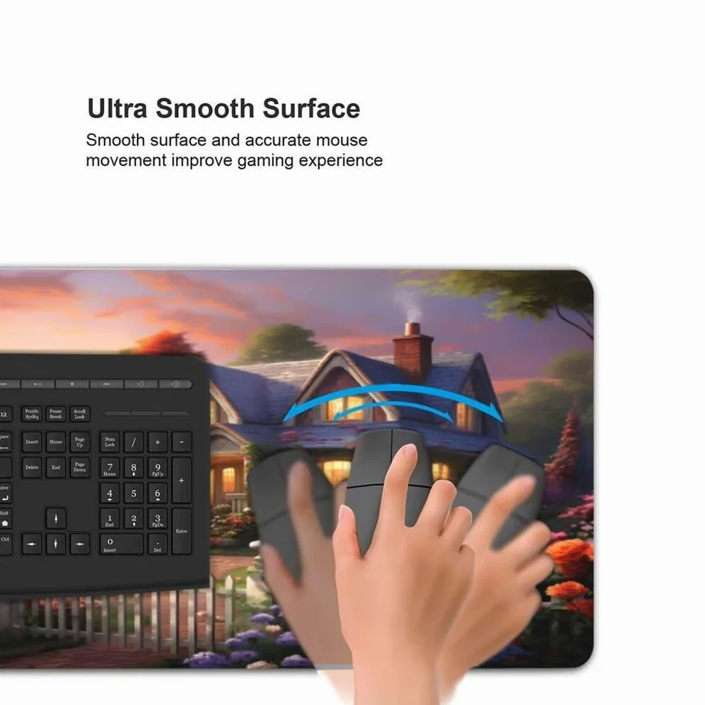 Tappetino Mouse XXL 1000x500mm Casa da Sogno Grande Mouse Pad, Tappetino Scrivania con Bordi Cuciti, Grande Mousepad Gaming con Base Antiscivolo per Giocatori, Ufficio e Casa (Paesaggio) -MP1598
