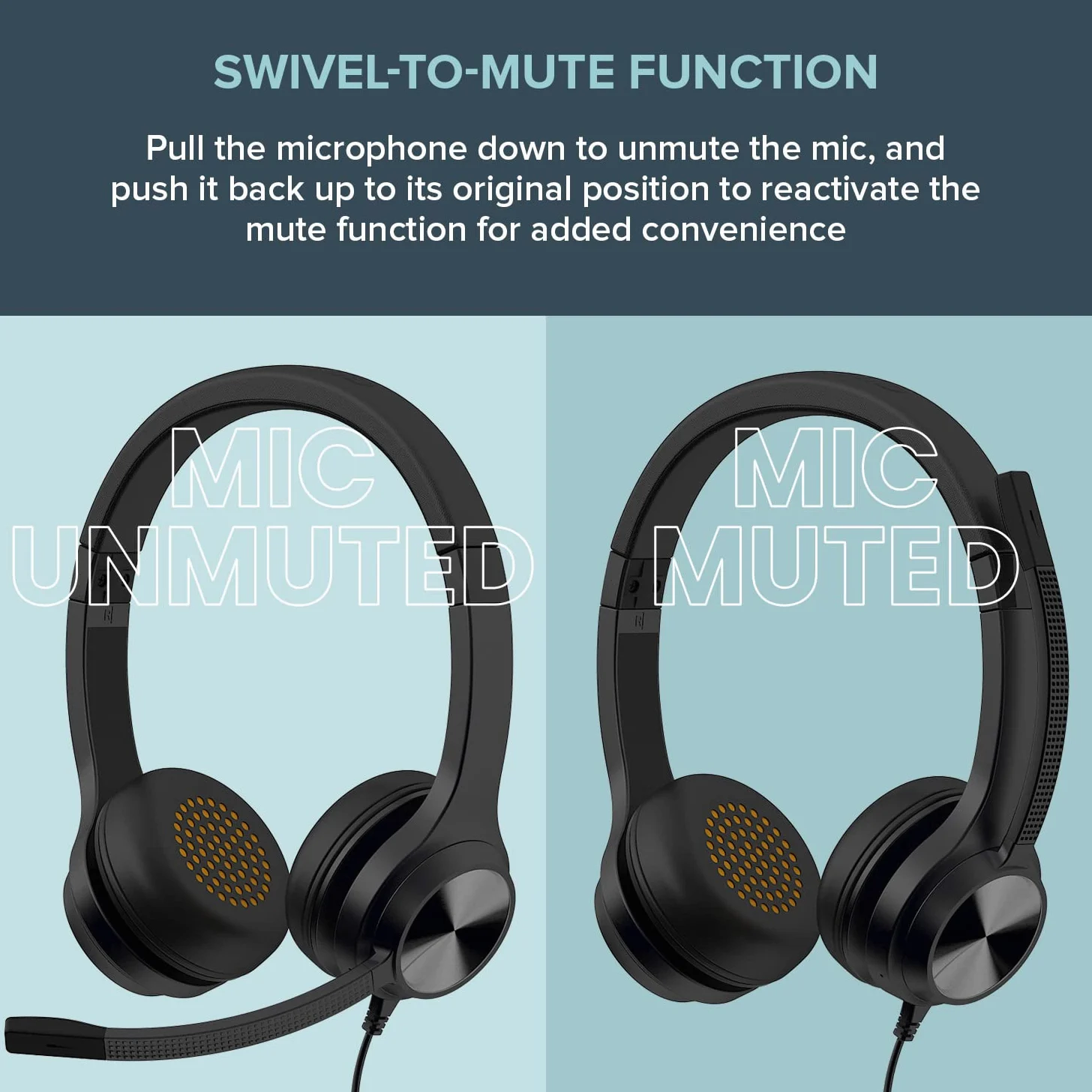 CREATIVE Cuffie on-ear Chat USB con microfono antirumore con SmartComms Kit, controllo della riproduzione e delle chiamate e pulsante di disattivazione microfono, per PC/Mac/console