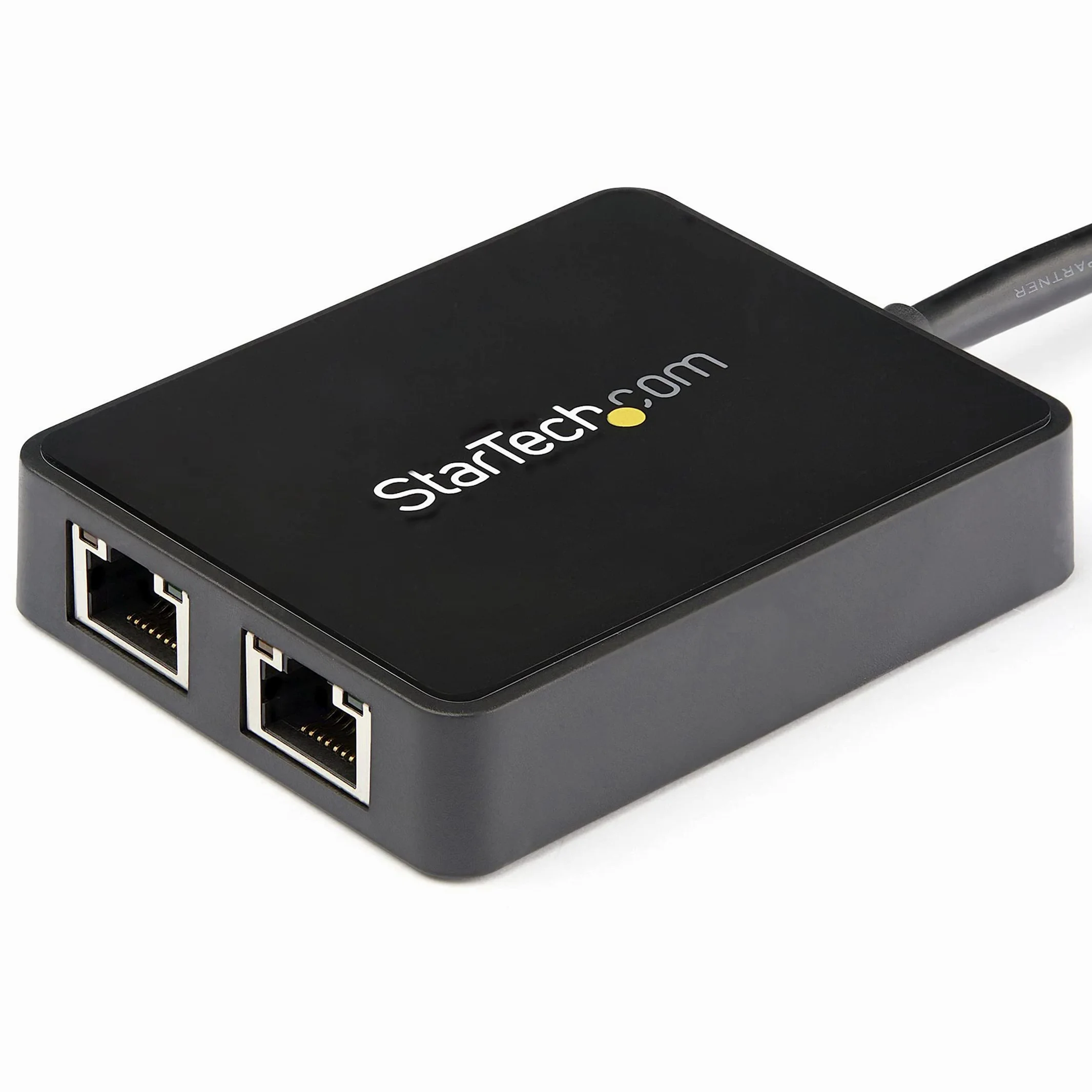 StarTech.com Adattatore USB Ethernet a doppia porta RJ45, Convertitore USB 3.0 a Ethernet 10/100/1000 Mbps,Porta USB 3.0 Pass-through integrata, Dongle USB, Adattatore di Rete LAN Gigabit(USB32000SPT)