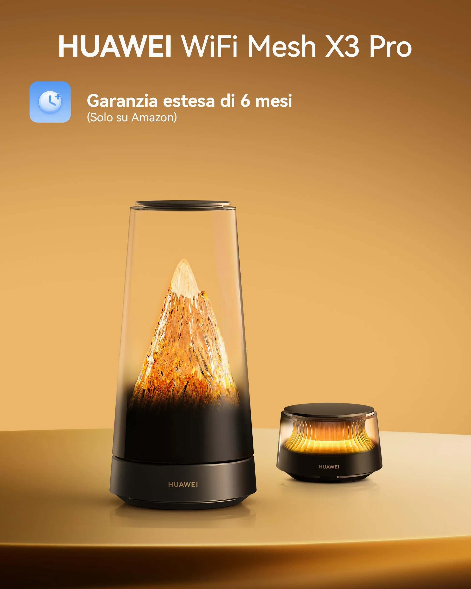 HUAWEI WiFi Mesh X3 Pro Suite Router, Wi-Fi 7 Dual-Band BE3600, Copertura per tutta la casa（3-4 Stanze）, Roaming senza interruzioni, Configurazione Semplice, Controllo genitoriale, Garanzia di 30 mesi