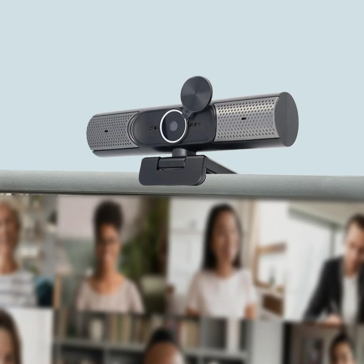 Webcam FHD con microfono e altoparlanti stereo, fotocamera per computer 3 in 1, 1080P, USB Plug and Play, cavo da 1,5 m, per videoconferenze, streaming