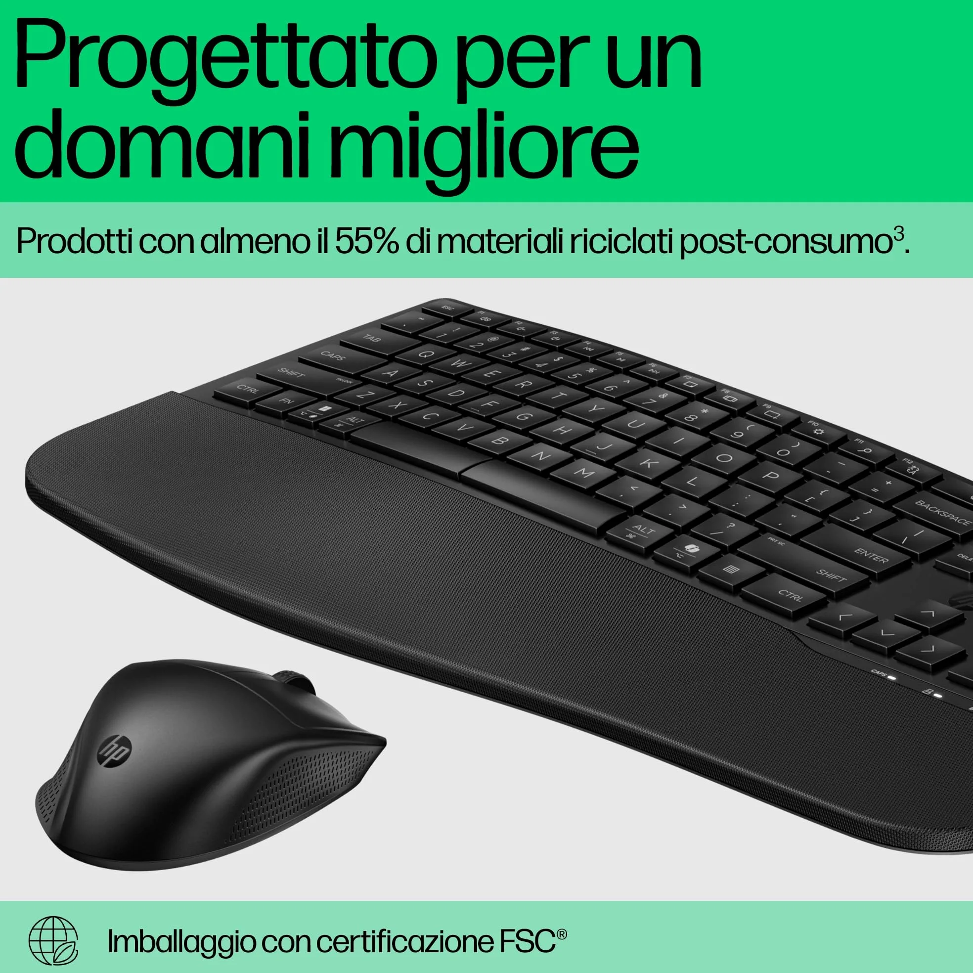 HP 680 Combo Tastiera e Mouse Wireless, 6 Tasti Programmabili, Sensore Ottico da 1200 dpi, Fino a 36 Mesi di Batteria per la Tastiera e 20 per il Mouse, Compatibile con Windows 11, Nera