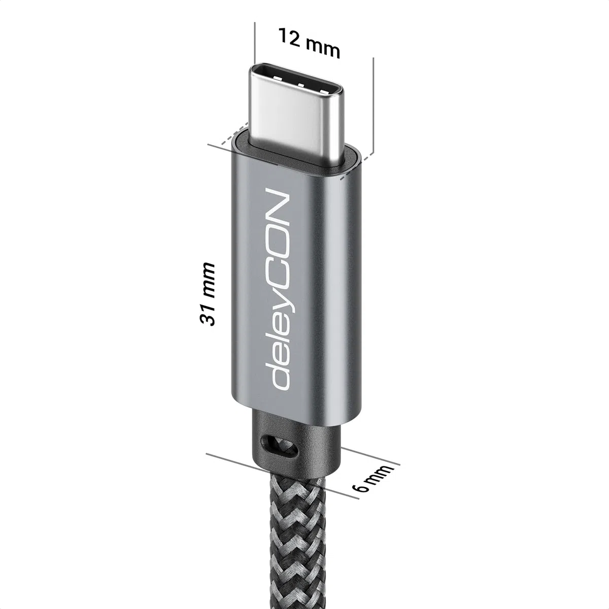 deleyCON 3,0m 240W Cavo USB-C 10 Gbps (USB 3.2 Gen2) PD 3.1 Ricarica Dati 4K@60Hz per Caricatore iPhone 17 16 15 Pro Max Air Galaxy A16 A26 A56 S26 S25 S24 iPad SSD HDD MacBook PS5