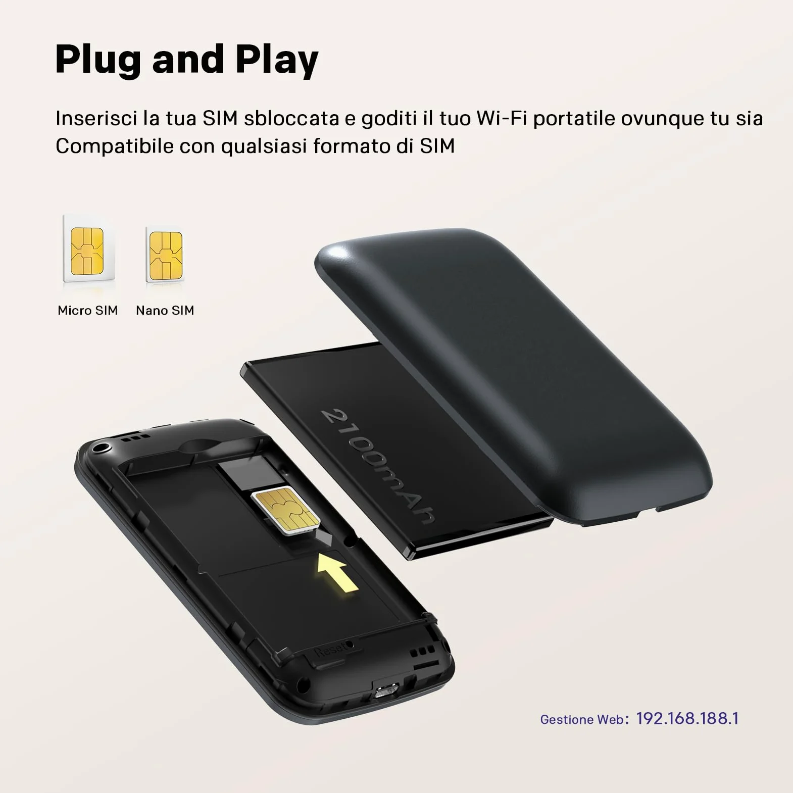 STRONG 4GMIFI150CD Saponetta WiFi con SIM, CAT4 150 Mbps | Display a Colori, Hotspot WiFi per Viaggi e Lavoro Mobile, Condivide 4G con 10 Dispositivi, Batteria 2100 mAh & USB-C