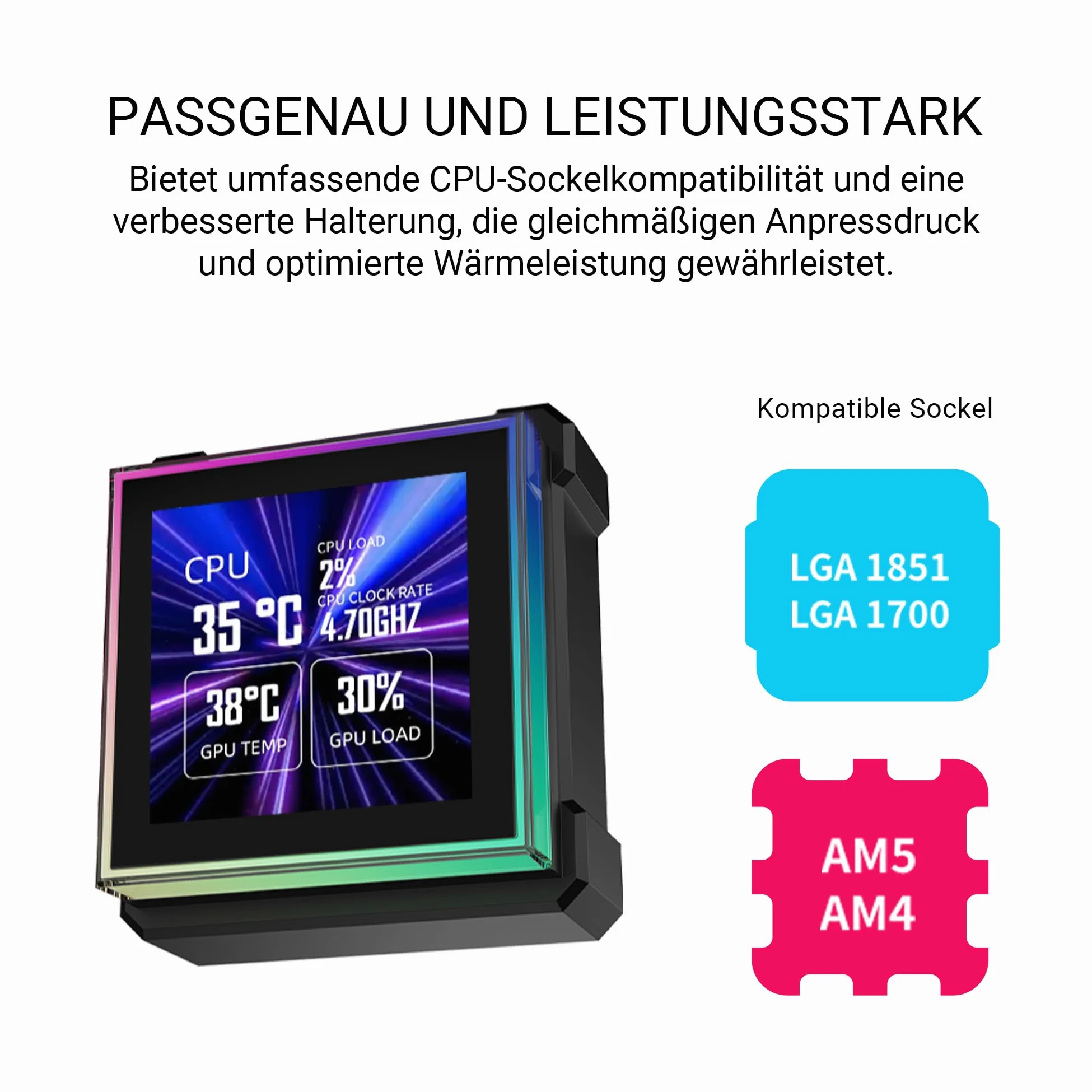 Lian Li HydroShift II LCD-S 360 CL Processore Kit di raffreddamento a liquido 12 cm Bianco 1 pz (Lian Li HydroShift II LCD-S 360CL All In One CPU Cooler - White)