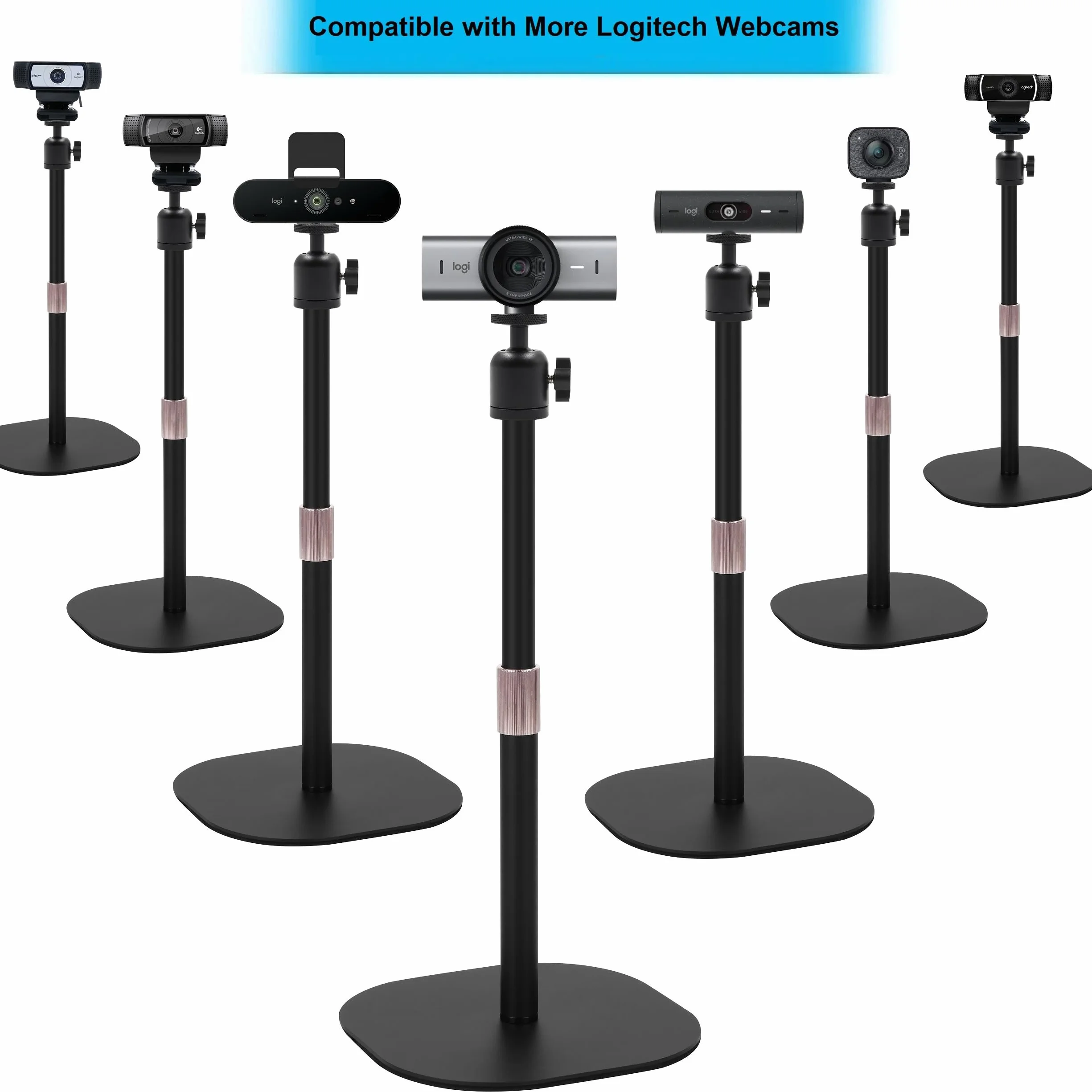 Supporto per webcam robusto, supporto treppiede per webcam da tavolo compatibile con webcam Logitech MX Brio 4K, Brio 4K, Brio 500