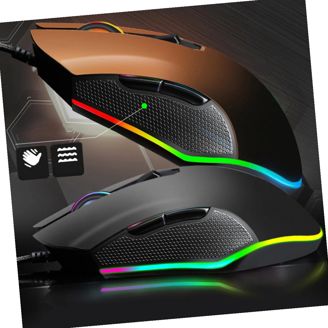 Tastiera Gaming Retroilluminata Cablata con Mouse, per Videogiochi | Abs Nero, Monomanuale per Giovani, Uso in Home Entertainment e Dormitorio, Design Semplice e Pratico
