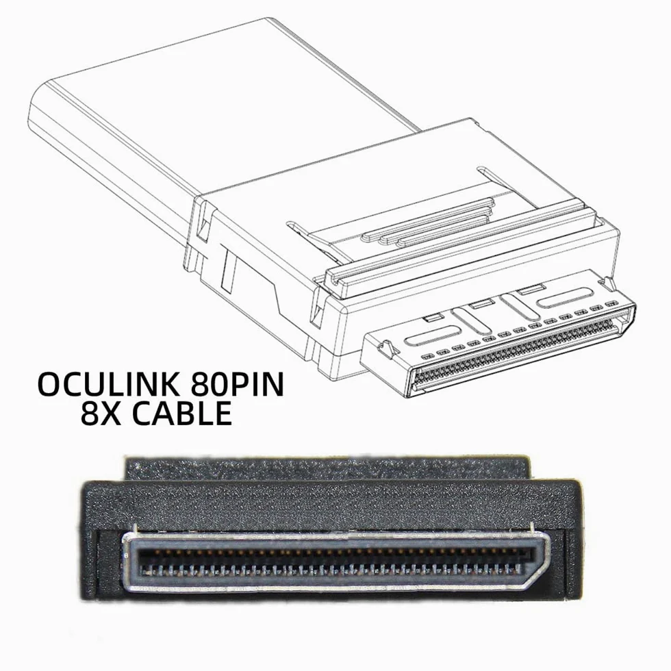 OCuLink PCIe PCI-Express SFF-8611 8X 8-Lane a Dual SFF-8611 Oculink 4X SSD, cavo dati attivo, 50 cm