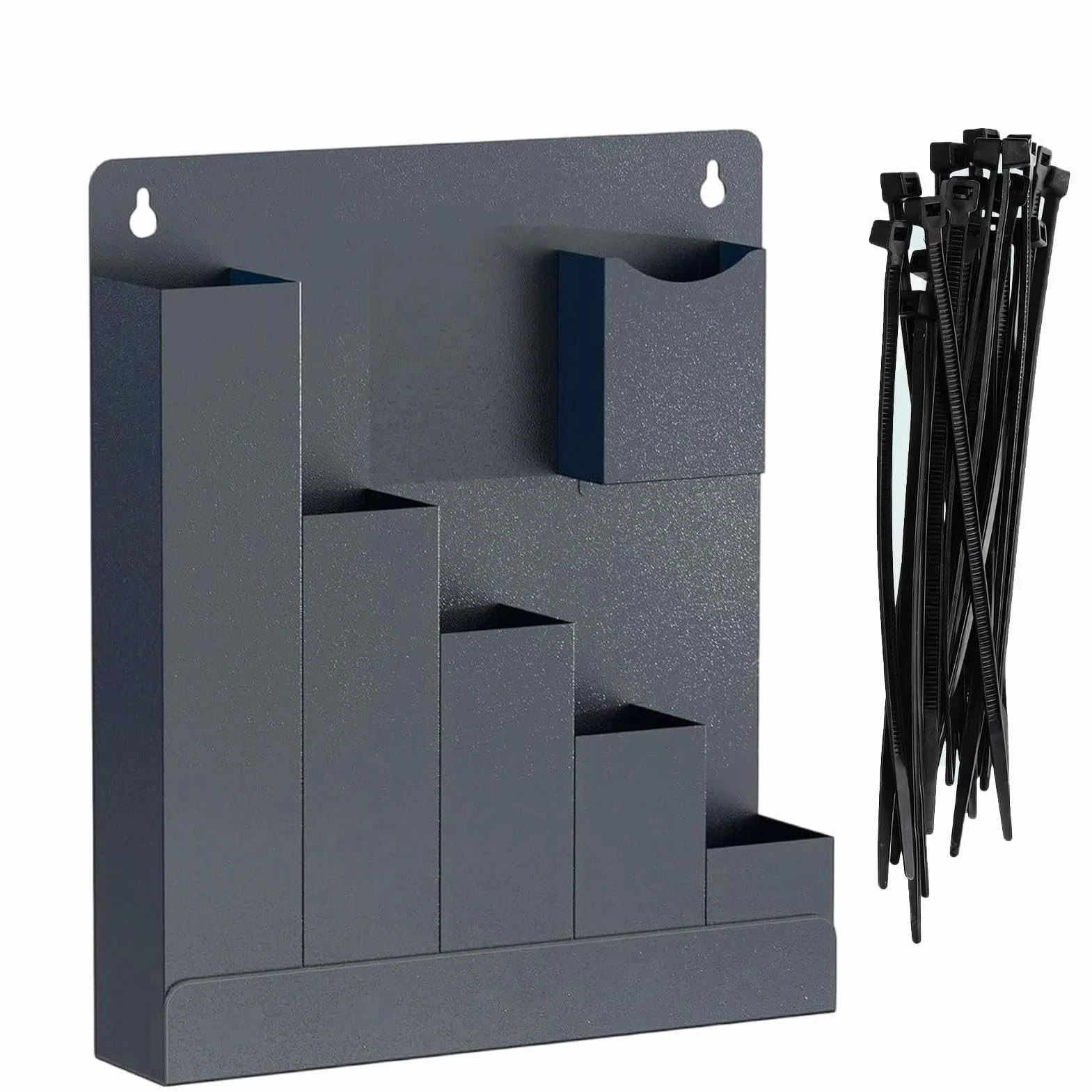 Porta Fascette A Parete Organizer a 6 tasche da capanno | Supporto fascette per gestione cavi Per Installatori Qualificati, Proprietari Di Casa, Home Office, Studio, Officina,