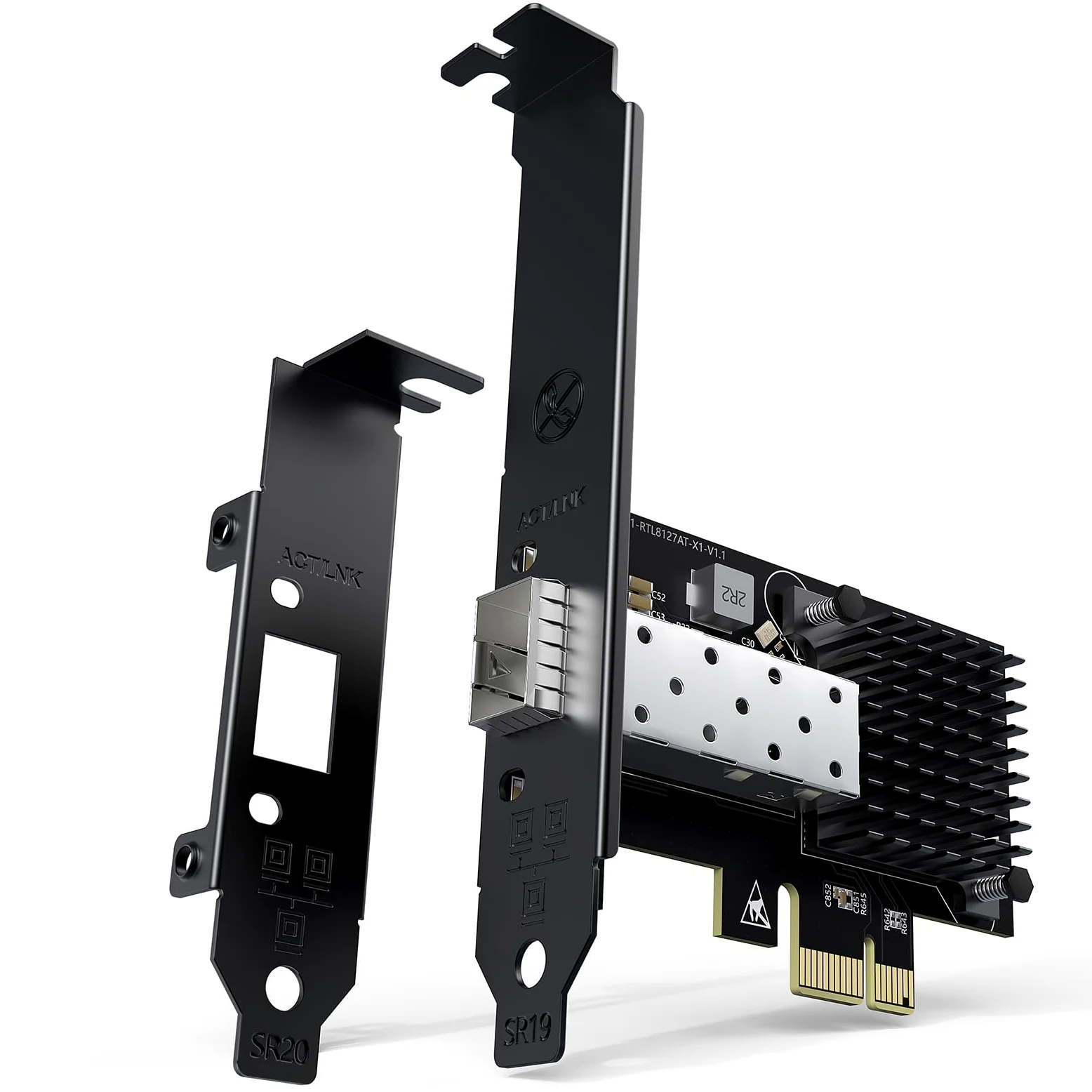 Scheda Di Rete SFP PCIe 10G, Scheda Ethernet YuanLey 10G Base-T Con Controller Realtek RTL8127AT, Adattatore Ethernet PCIe A SFP 10Gb NIC Compatibile Con PCI Express X1, X4, X8, X16, Supporta WOL