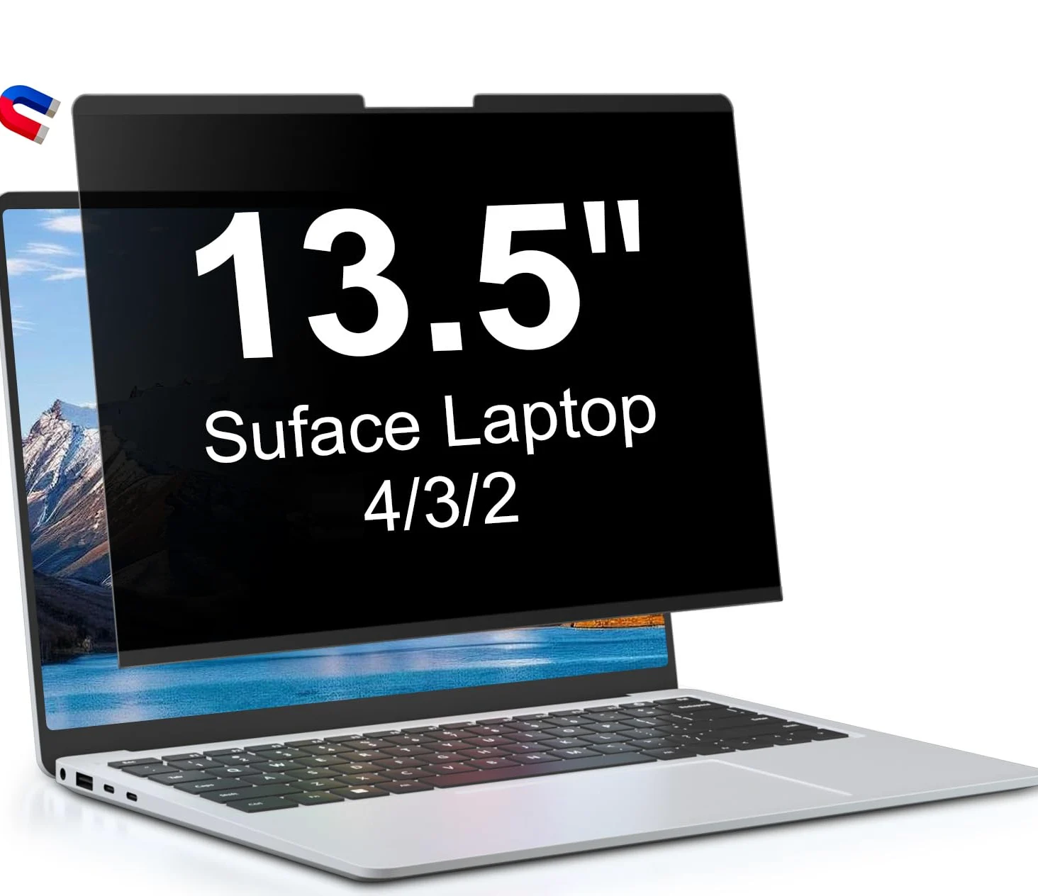 Pellicola protettiva magnetica per MacBook, pellicola protettiva rimovibile per la privacy con webcam per schermo anti-riflesso blu (13,5 pollici Surface Laptop)
