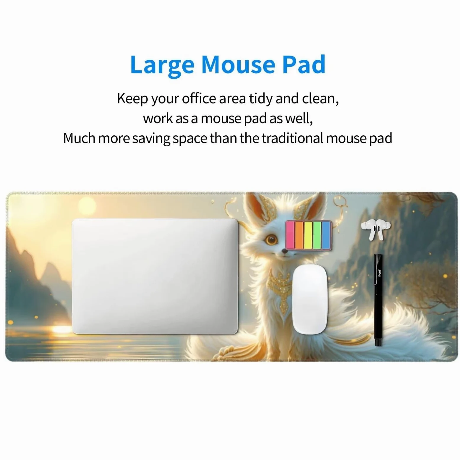 Tappetino Mouse, Tappetino Mouse Gaming Grande XXL 1500x800x3mm Tappetino Scrivania Mouse Pad, Base in Gomma Antiscivolo, Bordi Cuciti, Mousepad per Ufficio e Gaming (una persona astuta e cattiva R386