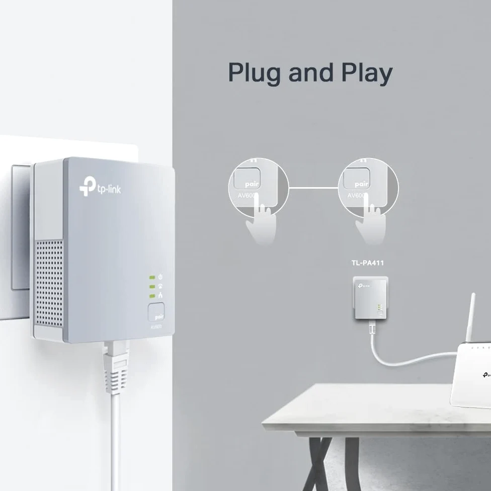 TP-Link TL-PA411KIT Powerline Adapter Starter Kit, 500 Mbps, 2 Pezzi