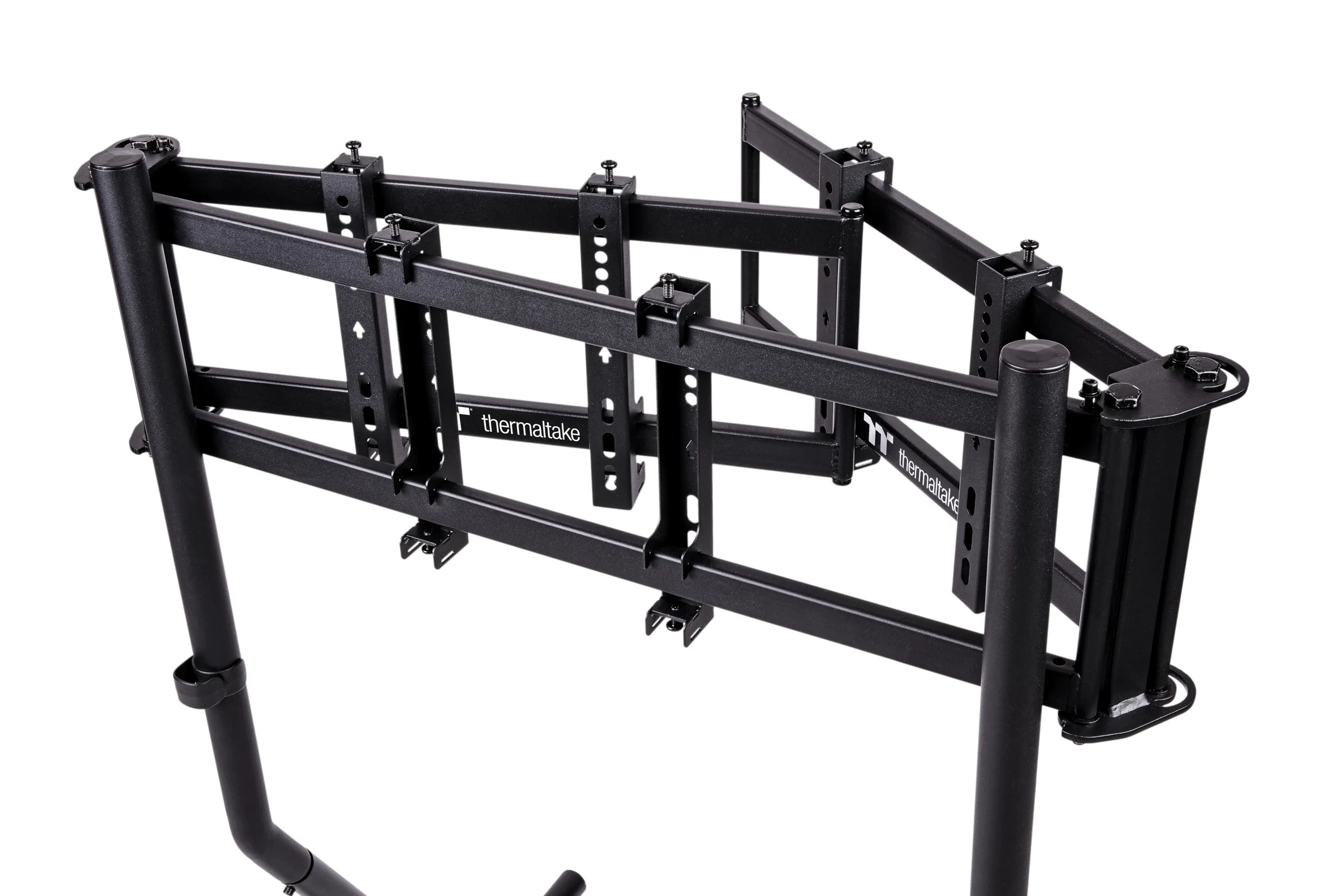 Thermaltake Triple Monitor Stand | Per 3 monitor da 32″ | Struttura in acciaio | Altezza regolabile | Nero