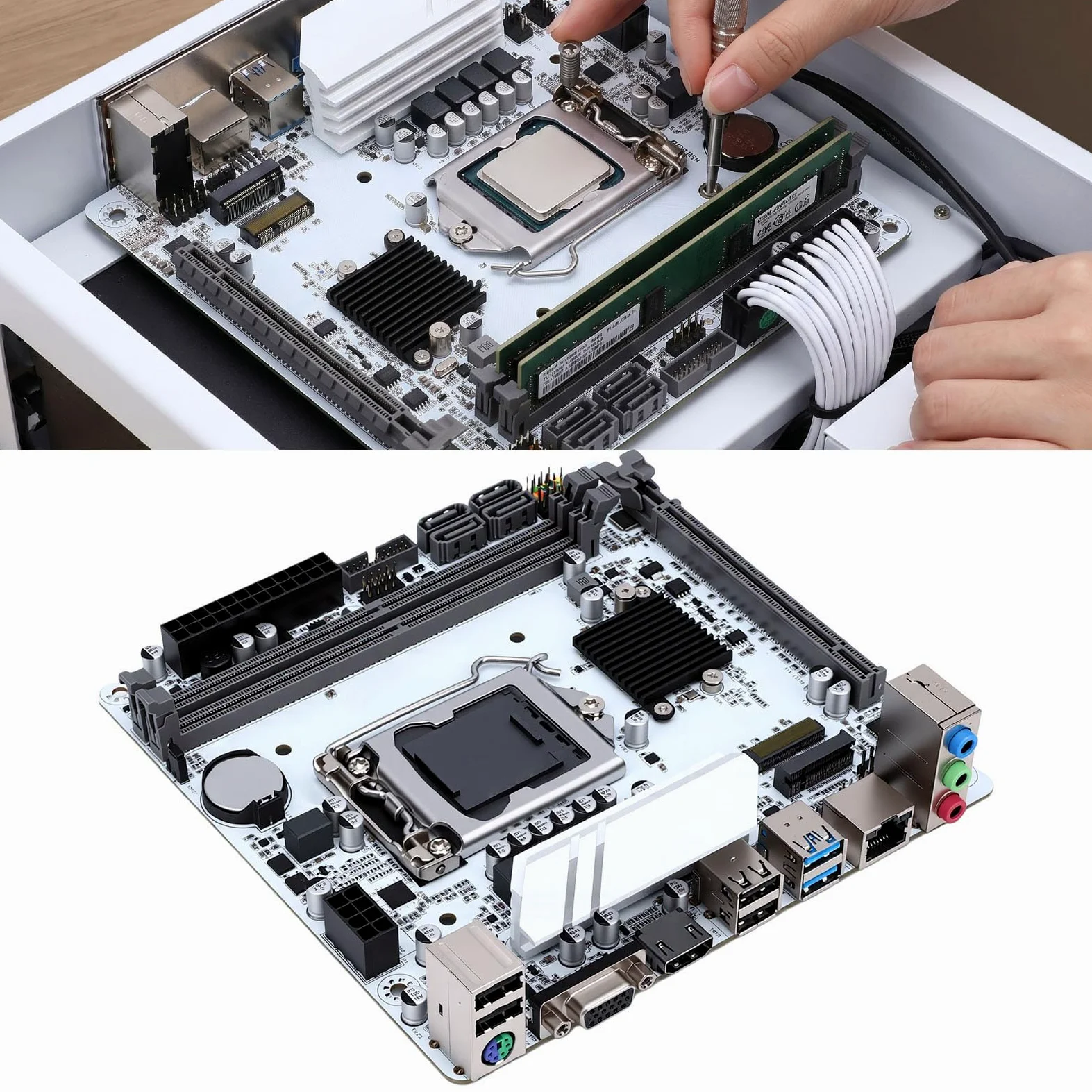 Luocute Scheda Madre H510 ITX per LGA1200, DDR4 a Doppio Canale da 64 GB | MITX 170x170mm, Supporta di Decima/undicesima Generazione, M.2 NVMe PCIe 3.0, VGA+, Realtek Gigabit LAN