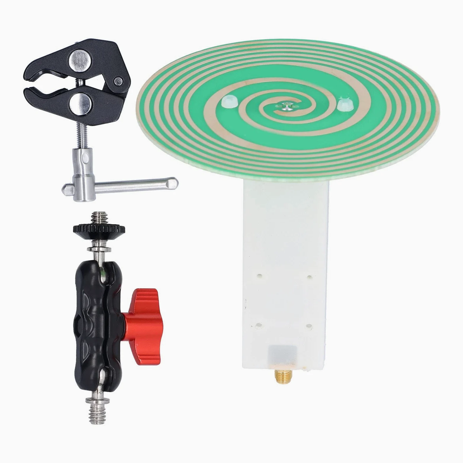 Antenna UWB a banda ultra larga R104 con guadagno 3dBi e porta di montaggio filettata da 1/4 di pollice per attacco treppiede - Design polarizzato circolarmente, gamma di