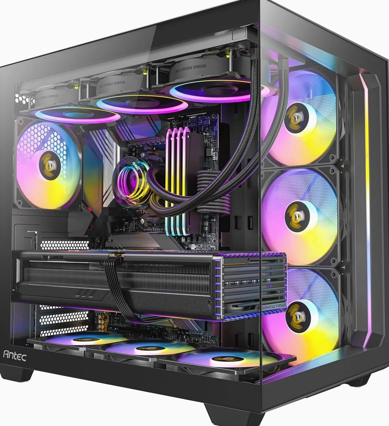 EMCA4 Computer Gaming PC Assemblato Ryzen 9 9950X3D - RTX 5080 16GB - SSD M.2 1TB nvme Gen4 - Ram 64GB DDR5 6000mhz EXPO - ARGB - Windows 11 - WIFI + BLUETOOTH - DIssipatore a liquido 360mm NERO