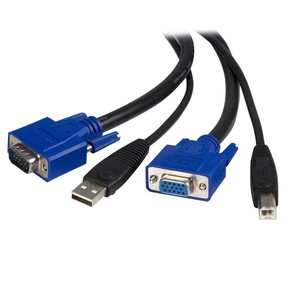 StarTech.com Cavo per commuttatore KVM 2 in 1 VGA e USB, Cavo Switch KVM per USB e VGA da 1.8m