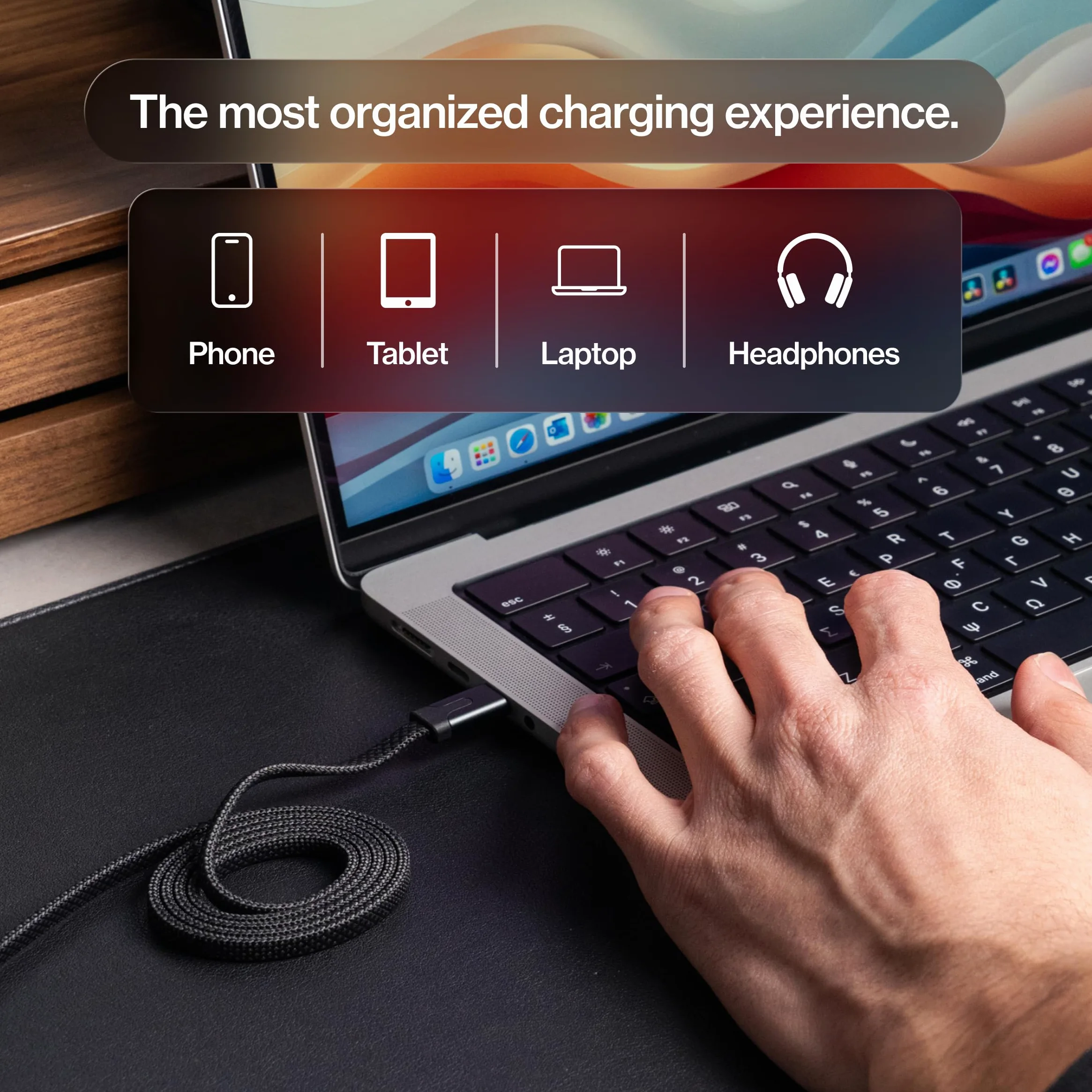 Statik MagStack - Cavo da USB C a USB C, cavo magnetico anti-groviglio piatto di tipo C, cavo di ricarica veloce, cavo di ricarica magnetico, compatibile con iPhone 16 Pro Max, 15, Galaxy S24 Ultra