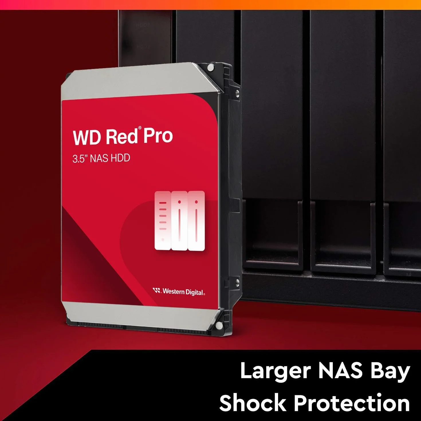 WD Red Pro 6TB per NAS Hard Disk interno da 3.5”, 7200 RPM Class, SATA 6 GB/s, CMR, Cache da 256 MB, Garanzia 5 anni