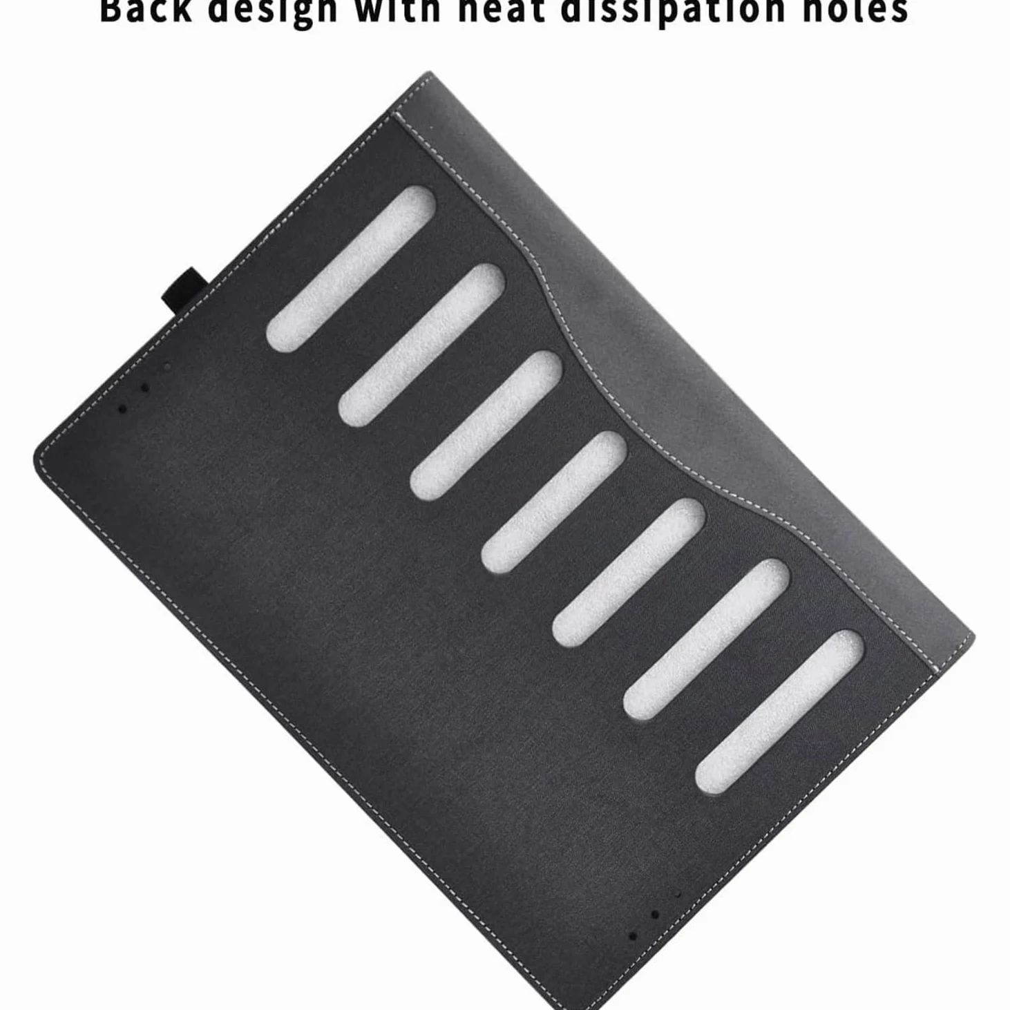 Custodia per laptop 2023 per Lenovo IdeaPad Flex 5 14ALC7 14IAU7 14IRU8 14ABR8 14ABR8 custodia protettiva 2 in 1 in pelle PU con portapenne e foro per la dissipazione del calore (grigio scuro)