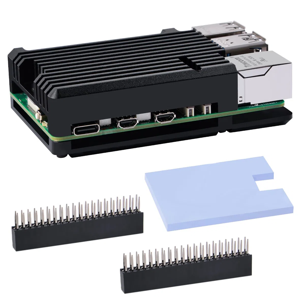GeeekPi Caso del Dissipatore di Calore per Raspberry Pi 5, Alluminio Passivo di Raffreddamento, Cassa del Metallo per 8GB/4GB