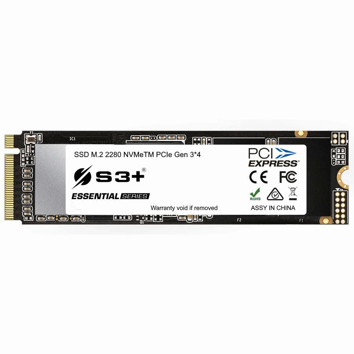 S3+ SSD NVMe M.2 2280 480 GB PCIe Gen. 3x4 | Disco allo Stato Solido interno per PC ad Alte Prestazioni | Velocità di Lettura fino a 2000 MB/s | Interfaccia PCIe da 4GB/s | Memoria NAND Flash 3D