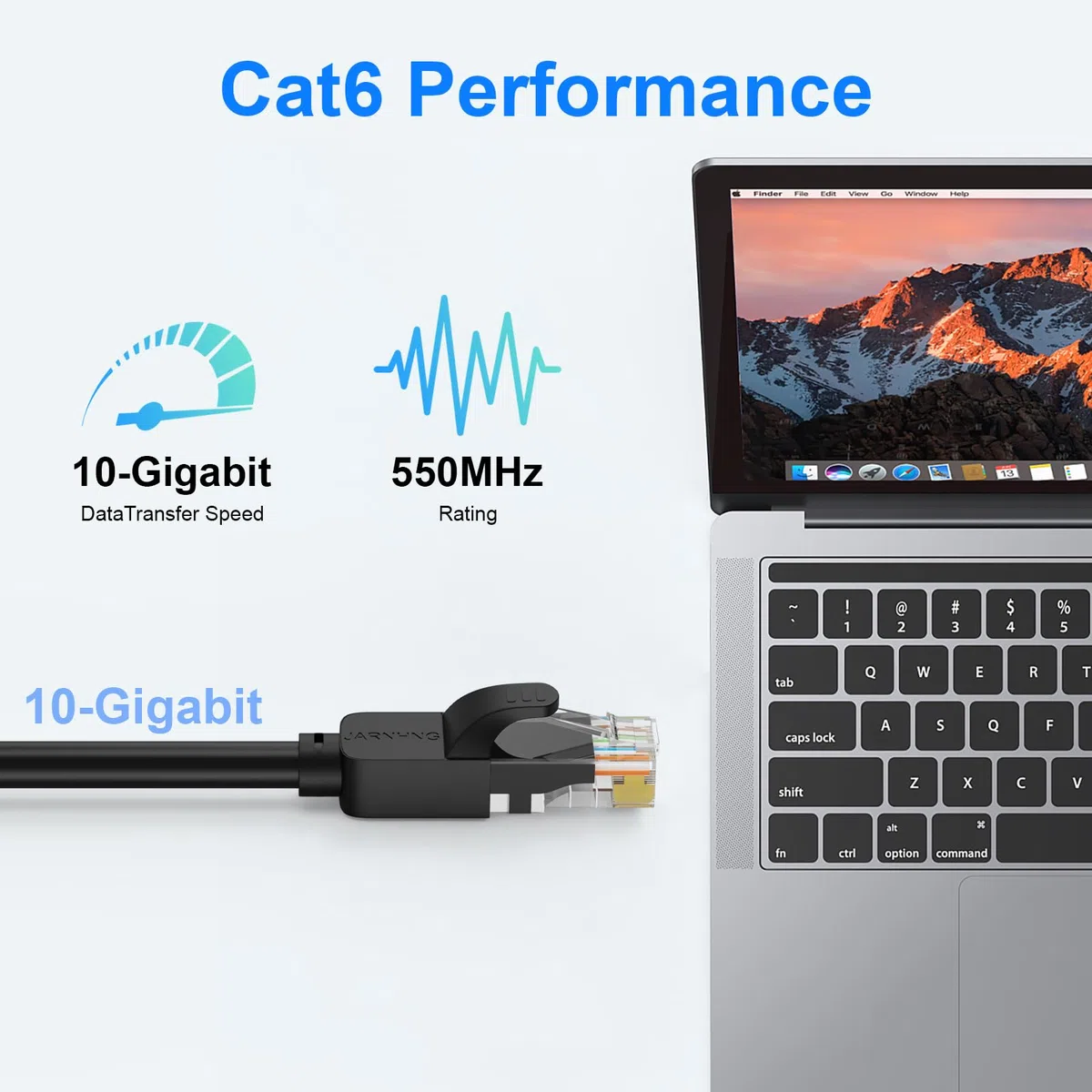 Cavo Ethernet Cat 6 1m 10 pezzi,Internet ad Alta Velocità 10Gbps Interno/Esterno, Cavo Patch LAN RJ45 Nero,Ethernet Adatto Per Giochi, Computer, Televisori, Router, Stampanti