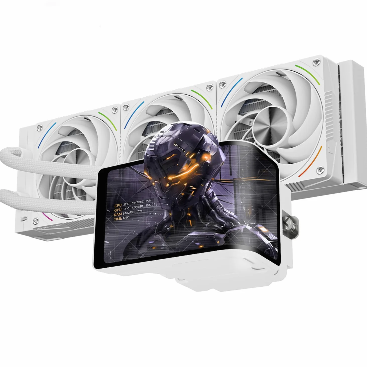 TR-Thermalright Wonder Vision 360 Turbo ARGB Bianco Liquido Dissipatore per CPU, 6,67'' Schermo Curvo 3D con Risoluzione 2400x1080 - Magnetico, 360mm Aio Bianco, per AM5, LGA1851/1700