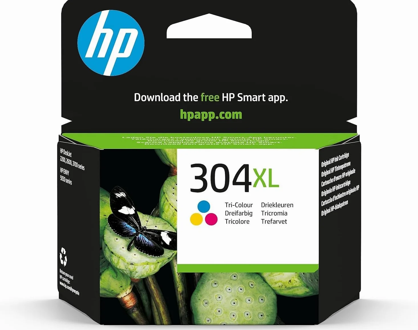 HP 304XL Tricromia, N9K07AE, Cartuccia Originale da 300 Pagine, Alta Capacità, Compatibile con Stampanti DeskJet 2620, 2630, 3720, 3730, 3750 e 3760, Envy 5010, 5020 e 5030