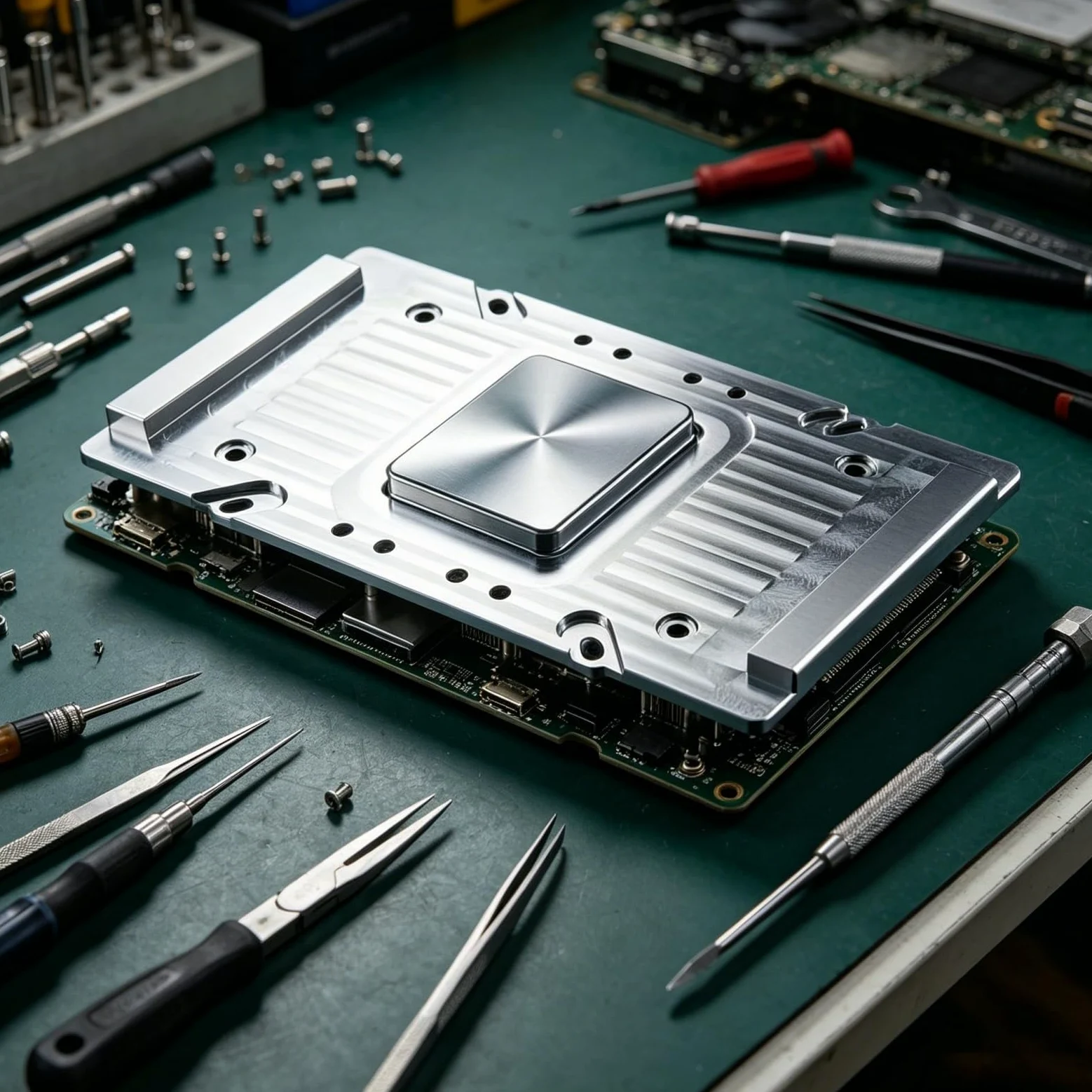 Alluminio Diffusore di Calore Dissipazione Termica Piastra Radiatore Sostituzione per V100 SXM2 GPU Accessori Scheda Grafica Intelligence Driver di Raffreddamento