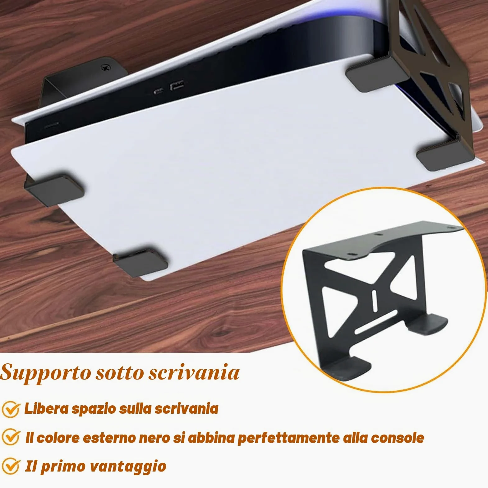 Supporto da scrivania per controller PS5, supporto da tavolo per PS5, supporto da parete compatibile per PS5/Slim facile installazione da attaccare